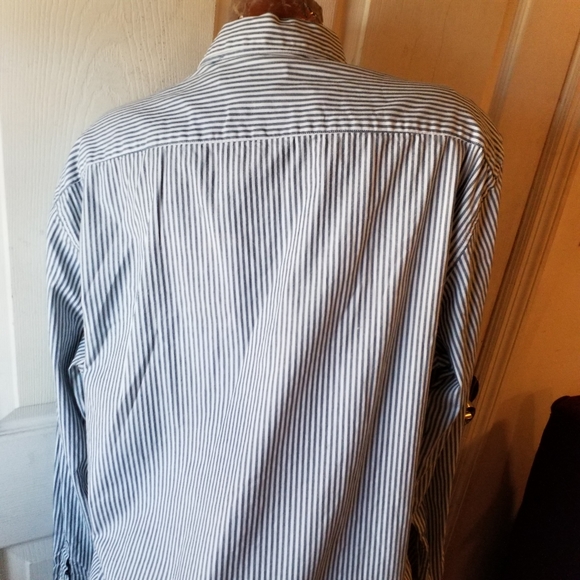 Theory ZACK Ulster button down long sleeve shirt gray striped XL - Picture 4 of 8